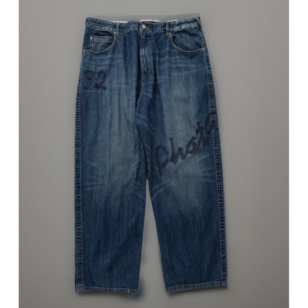 Phat Farm Yacht Club Jeans Mens 46x34 Baggy Rope Embroidered Y2K Hip Hop 0671